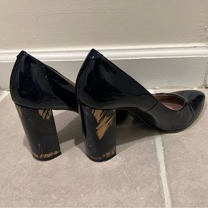 Italian navy block heels